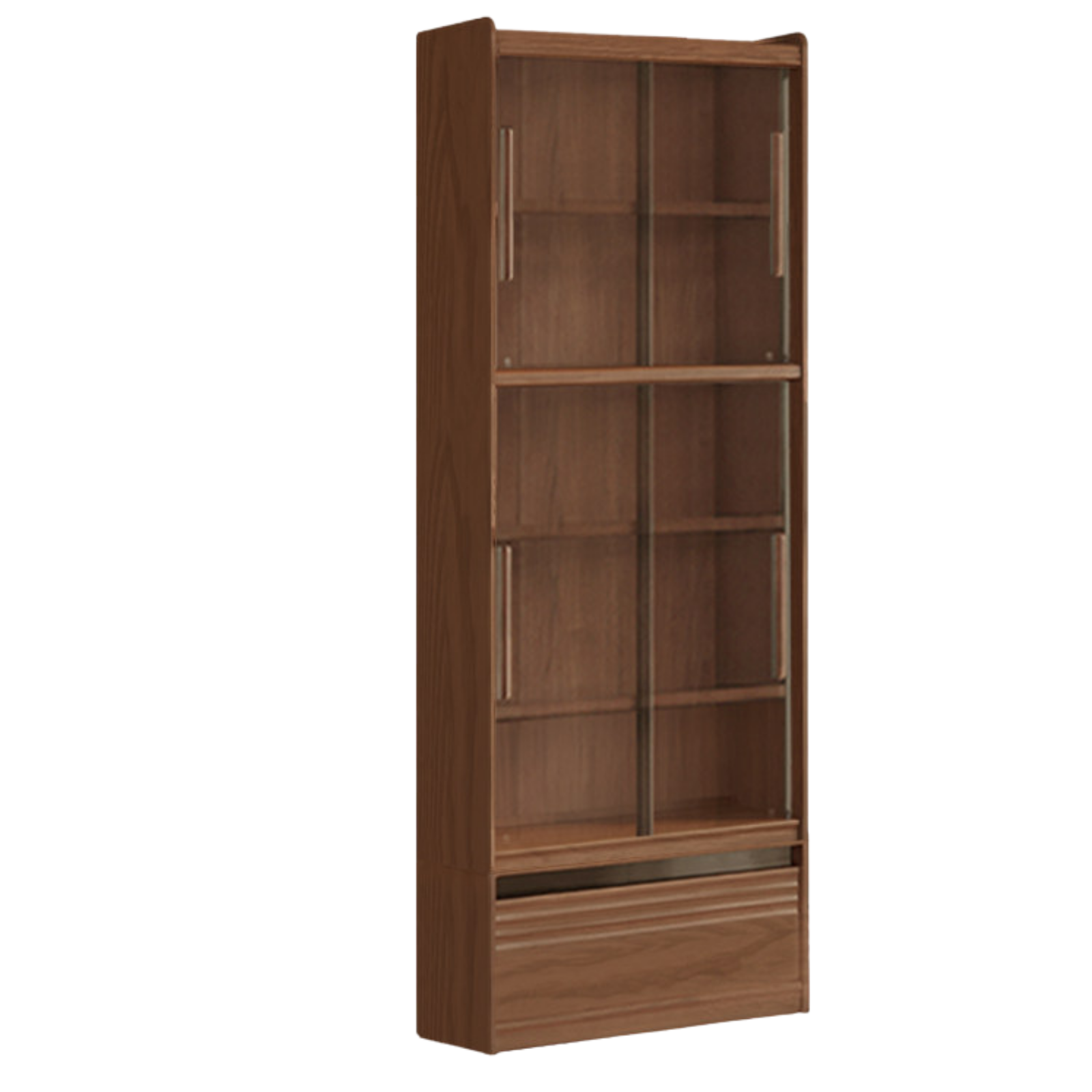 Black Walnut, Sandalwood, Oak, Ash Solid Wood Combination Bookcase with Floor Display and Luxury Storage