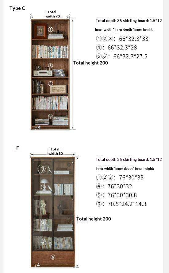Black Walnut, Golden Sandalwood Solid Wood Bookshelf