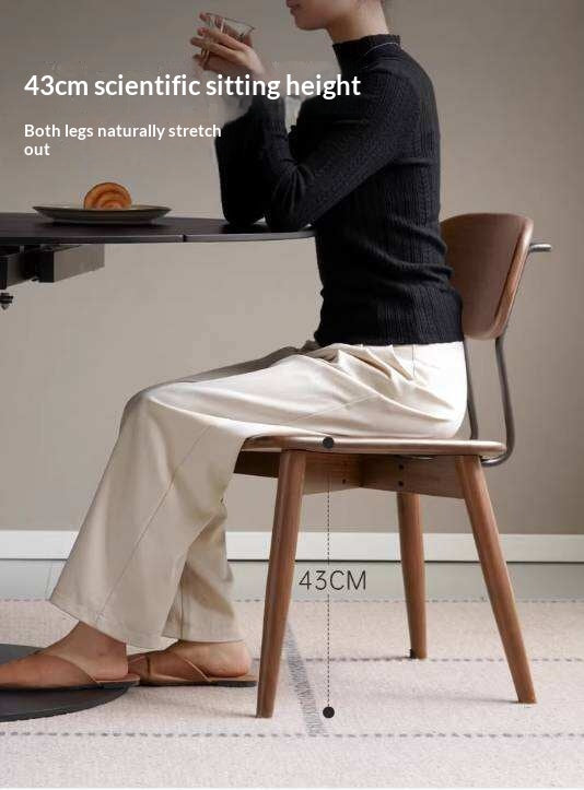 Set 2 pcs Black Walnut, Oak Solid Wood Italian Style Side Chair for Dining Room