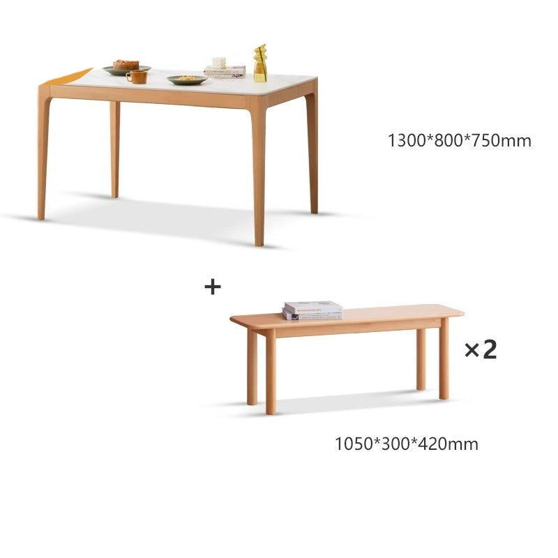 Beech solid wood slate dining table rectangular "