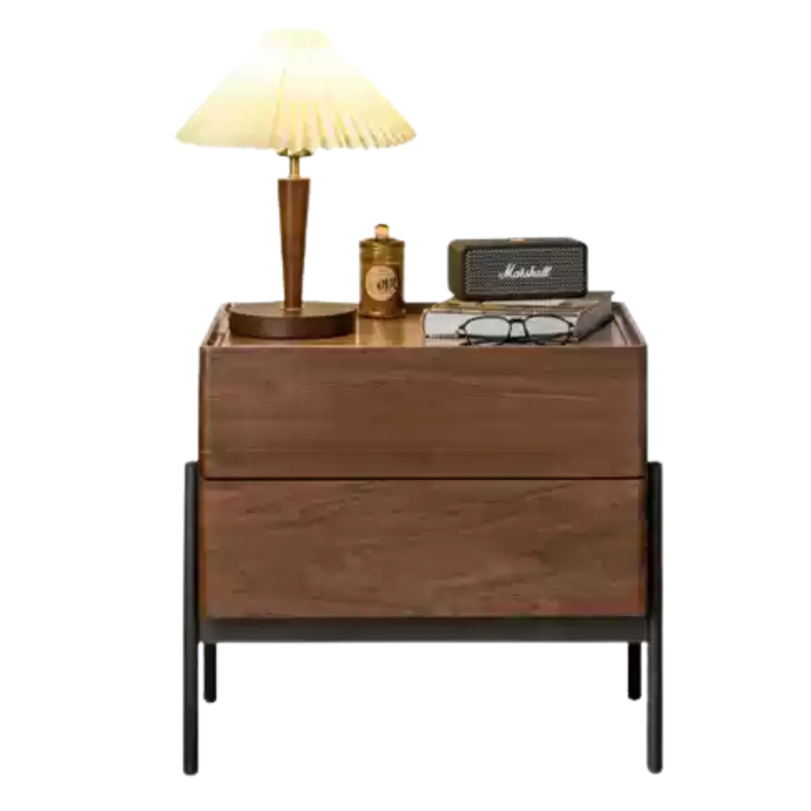 Black Walnut, Oak solid wood Nightstand: