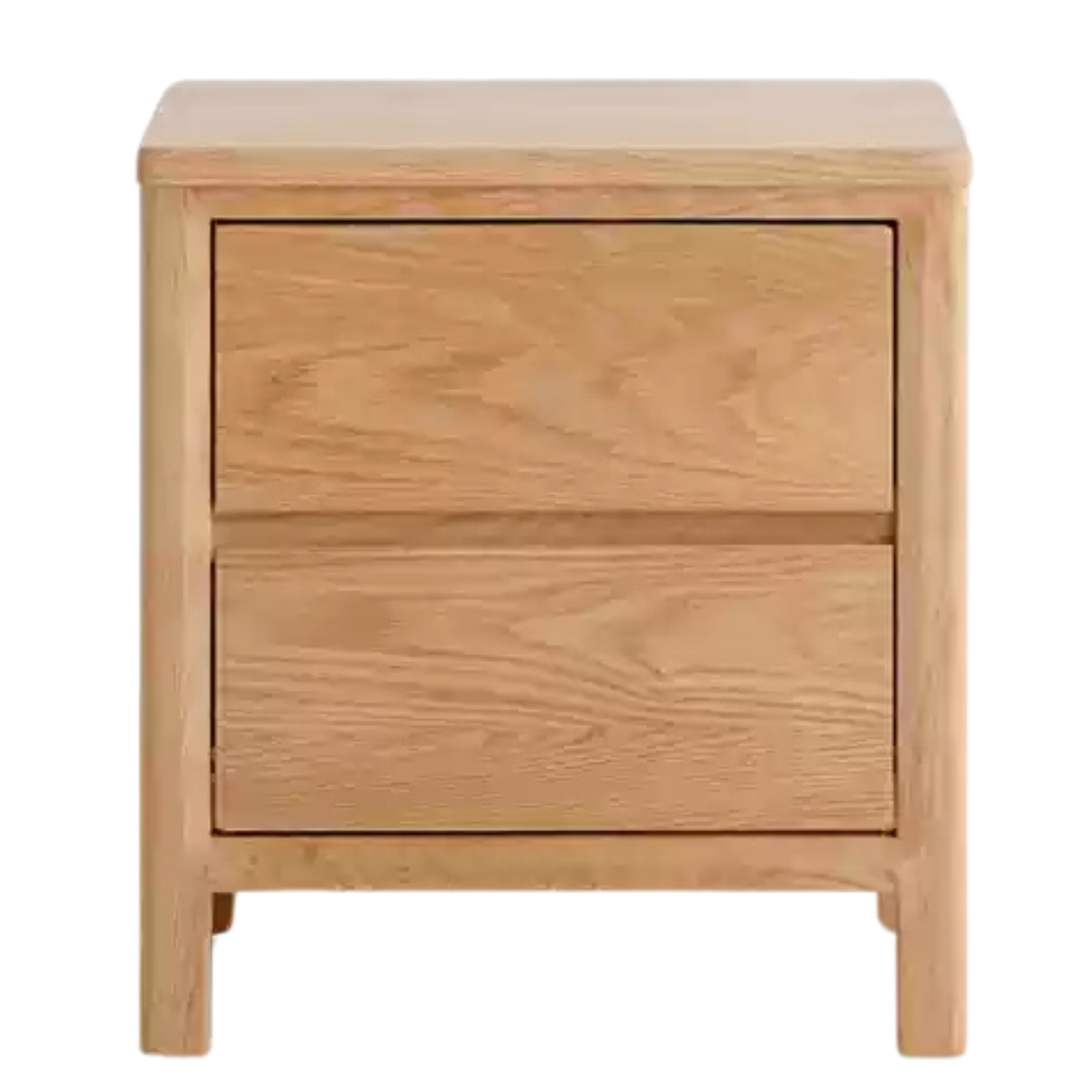 Oak Solid Wood Nightstand with Locker