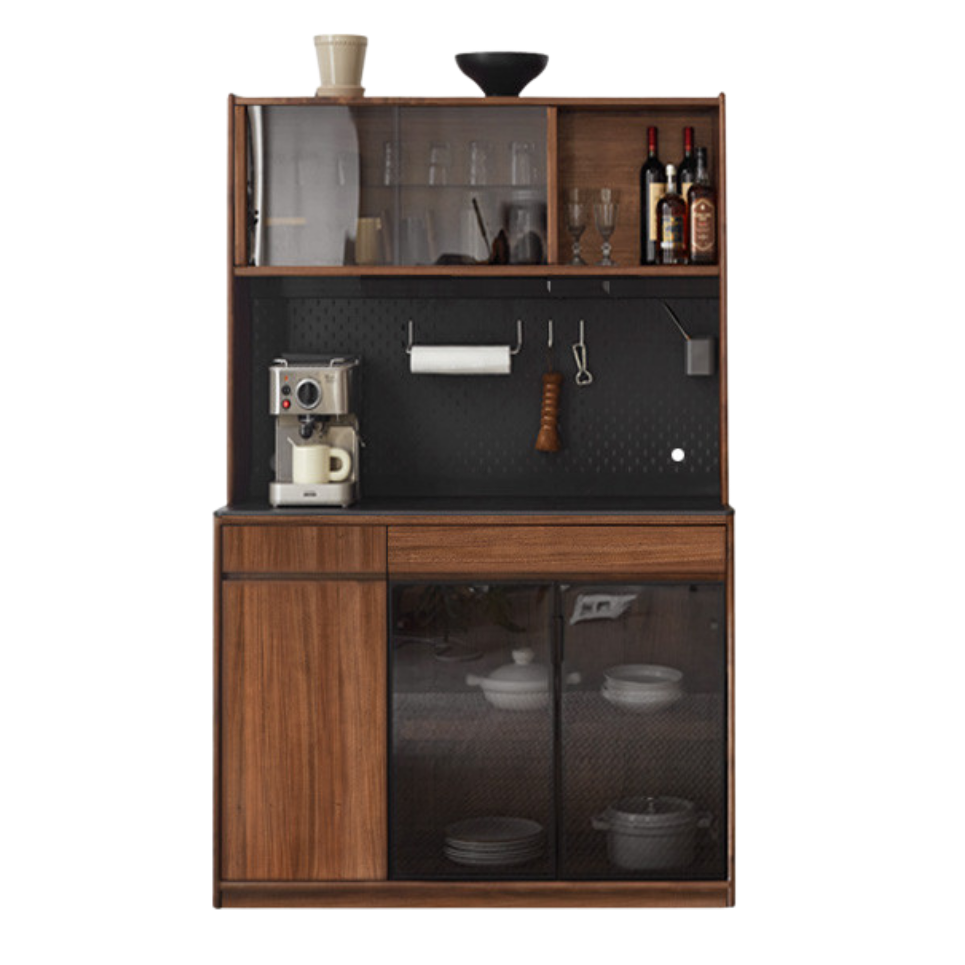 Black Walnut Solid Wood, South American Walnut Solid Wood Sideboard, Buffet Cabinet