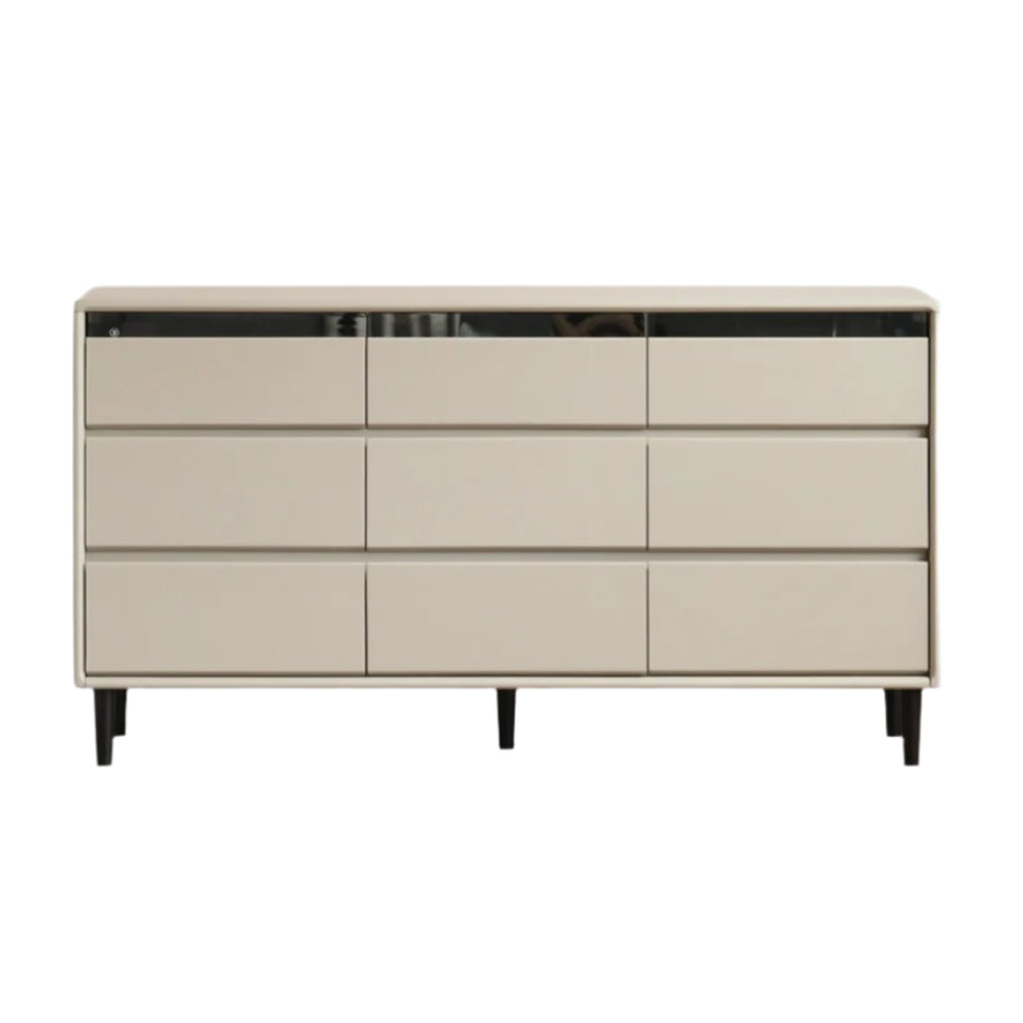 Poplar Solid Wood Light Luxury Gray Chest of Drawers