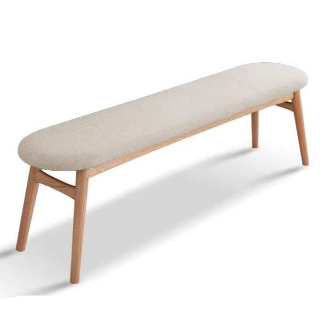 Oak solid wood long soft package bench: