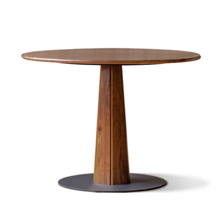 Black walnut solid wood round dining table