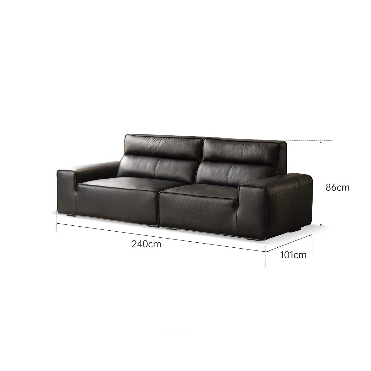 American cattle leather sofa black