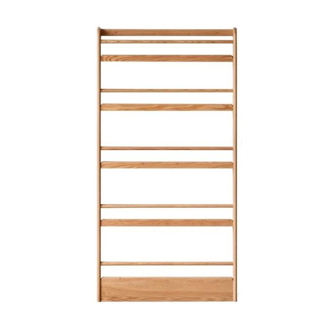 Oak solid wood wall-mounted ultra-thin bookshelf