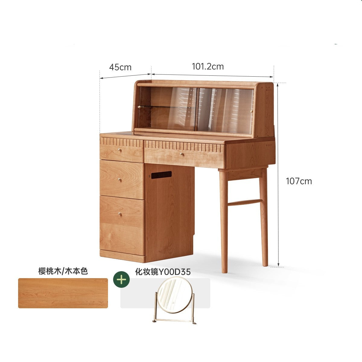 Cherry Wood Retro Dressing Table Cabinet Integrated :