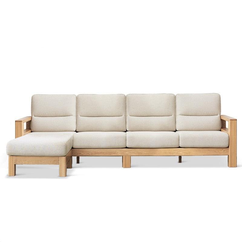 Ash, Black Walnut Solid Wood White Wax Fabric Sofa