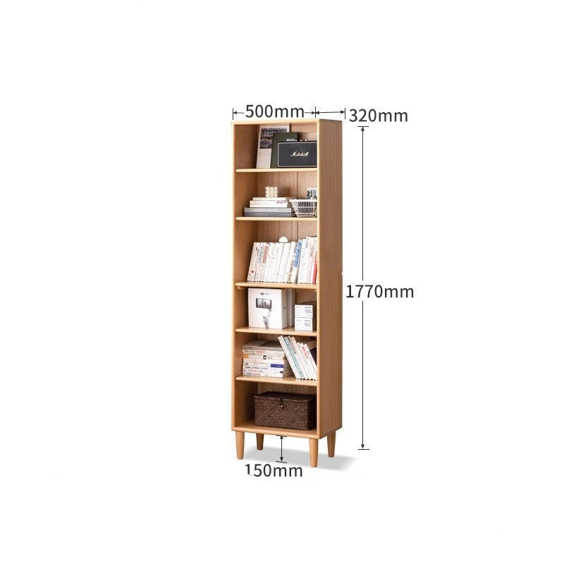 Beech solid wood bookshelf combination ,open storage cabinet"
