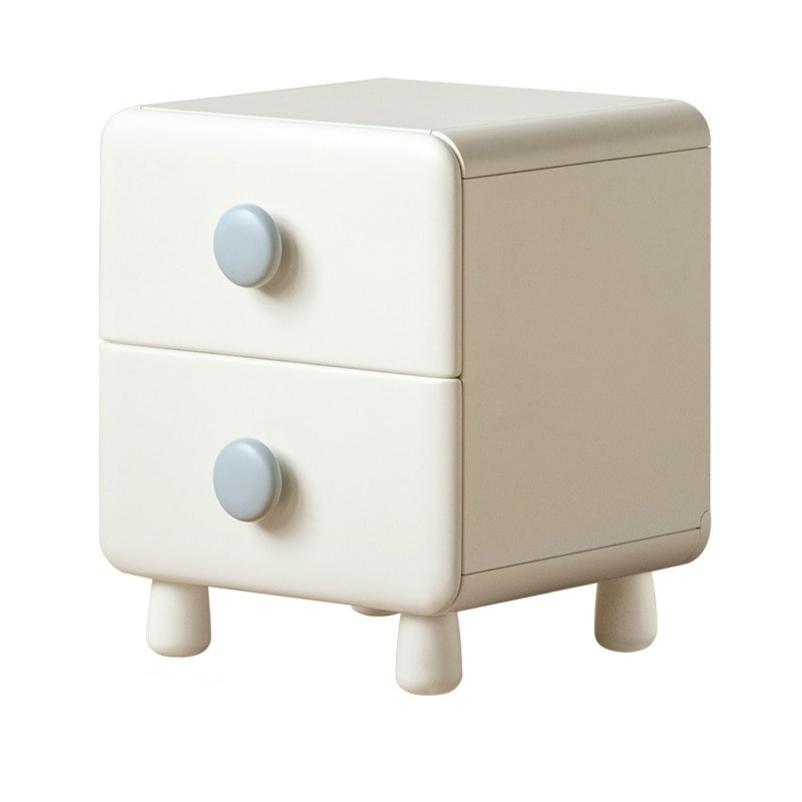 Rubber Solid Wood Cream Style Locker Children's Nightstand