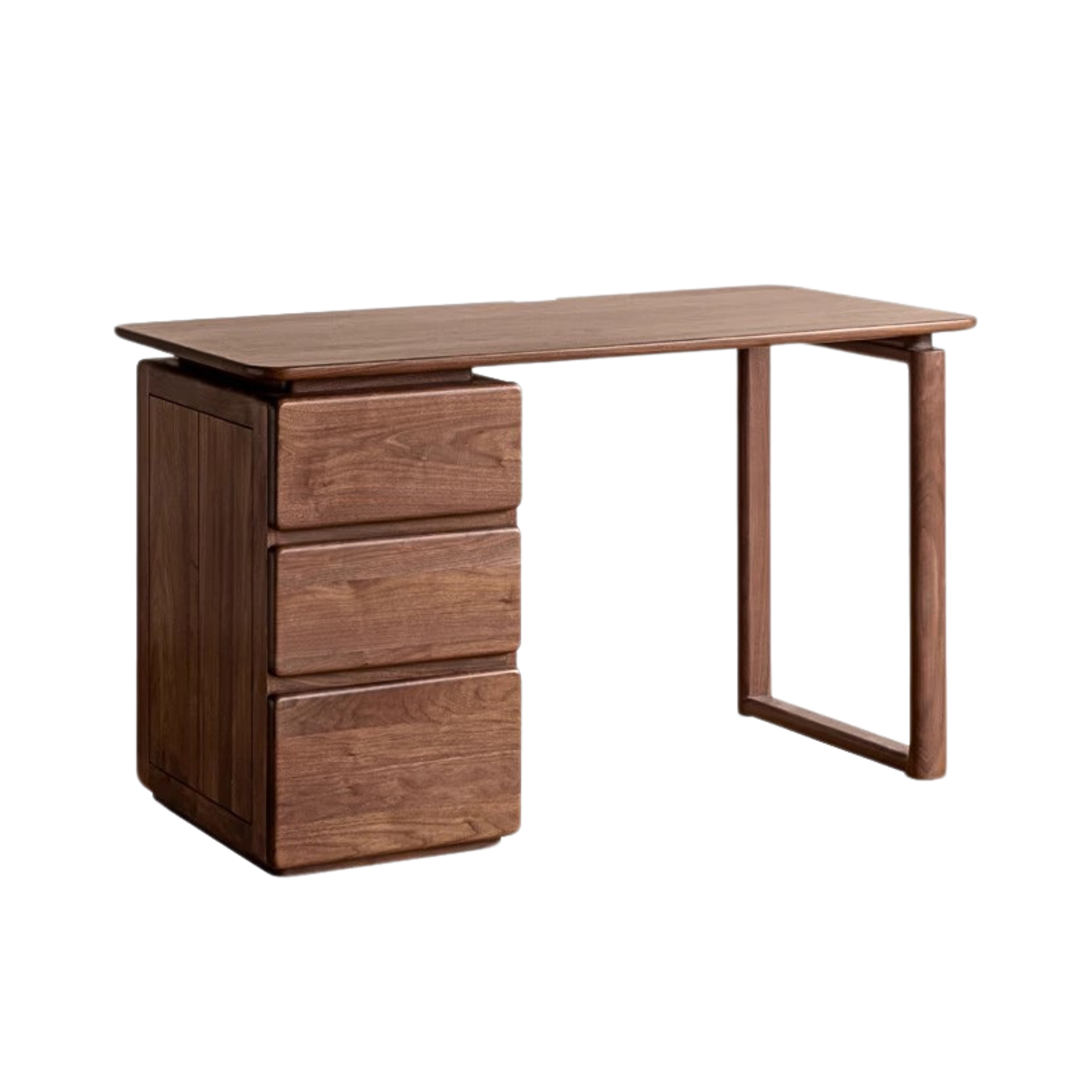 Black Walnut Solid Wood Desk with Drawers: