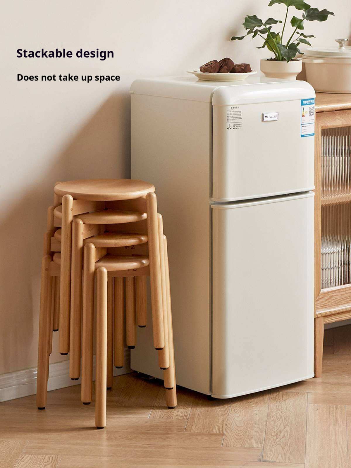 Beech Solid Wood Stackable Stools