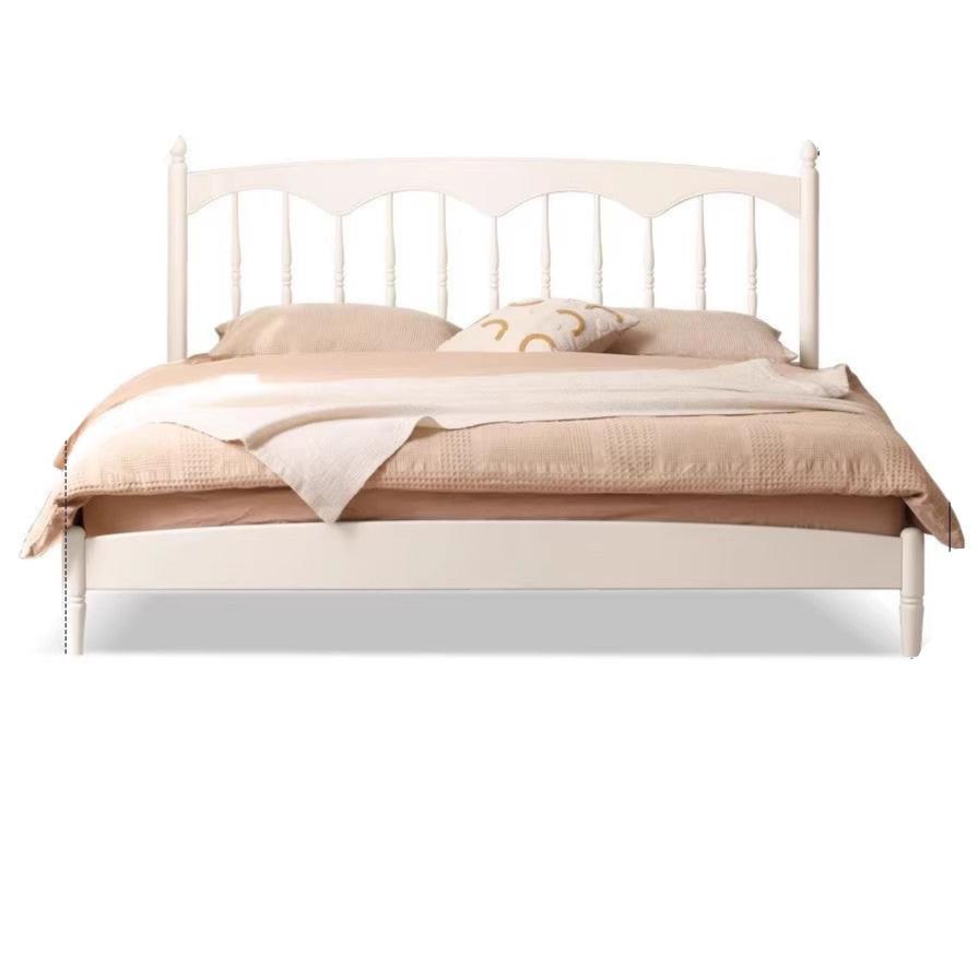 Poplar Solid Wood Bed French Cream Style