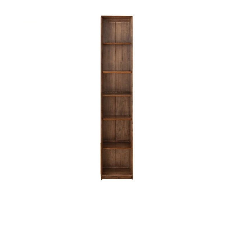 Oak Walnut solid wood cdust-proof glass door wall floor-to-ceiling bookshelf<