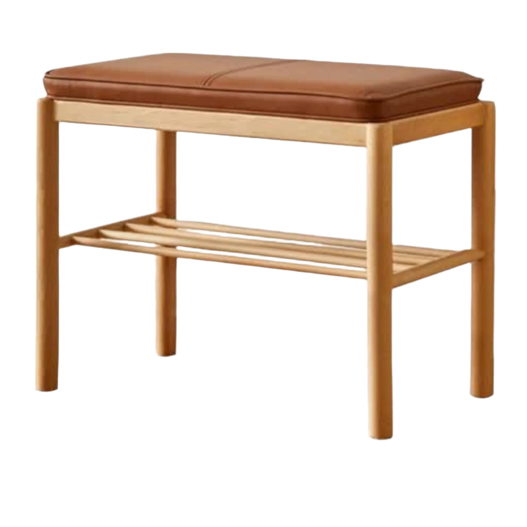 Beech Solid Wood Nordic Soft Cushion Shoe Changing Stool