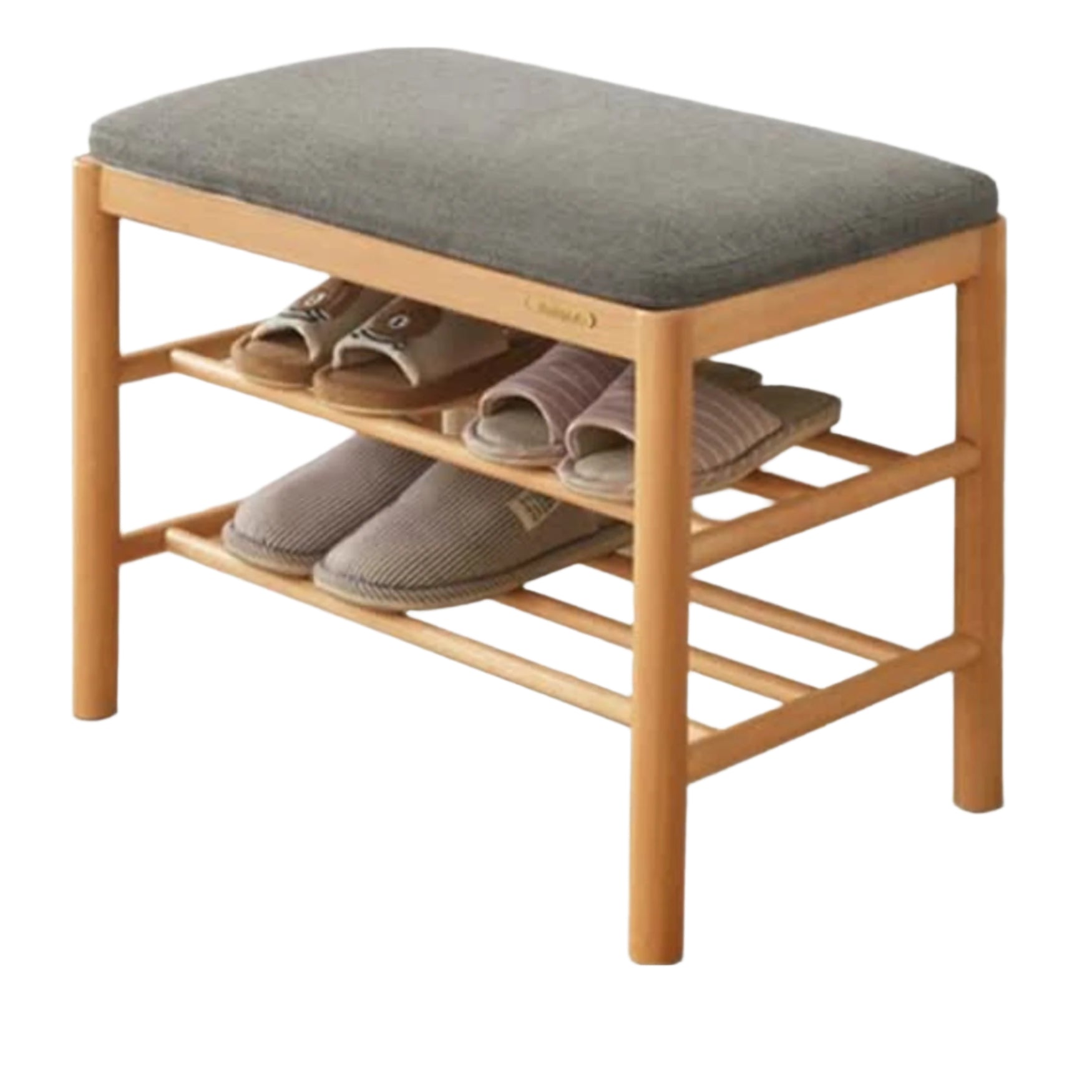 Beech Solid Wood Nordic Soft Cushion Shoe Changing Stool