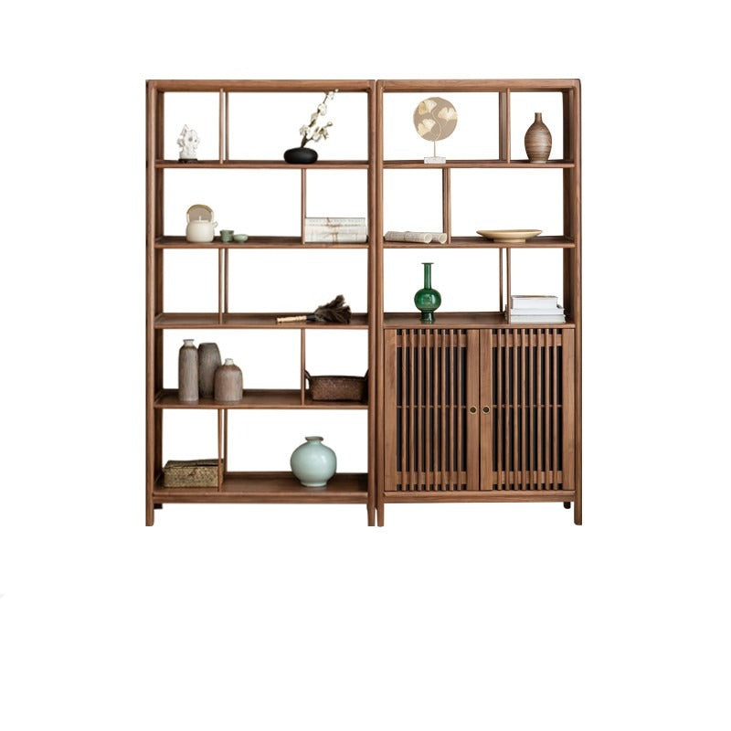 Ash solid wood bookshelf combined bookcase display cabinet wall shelf<