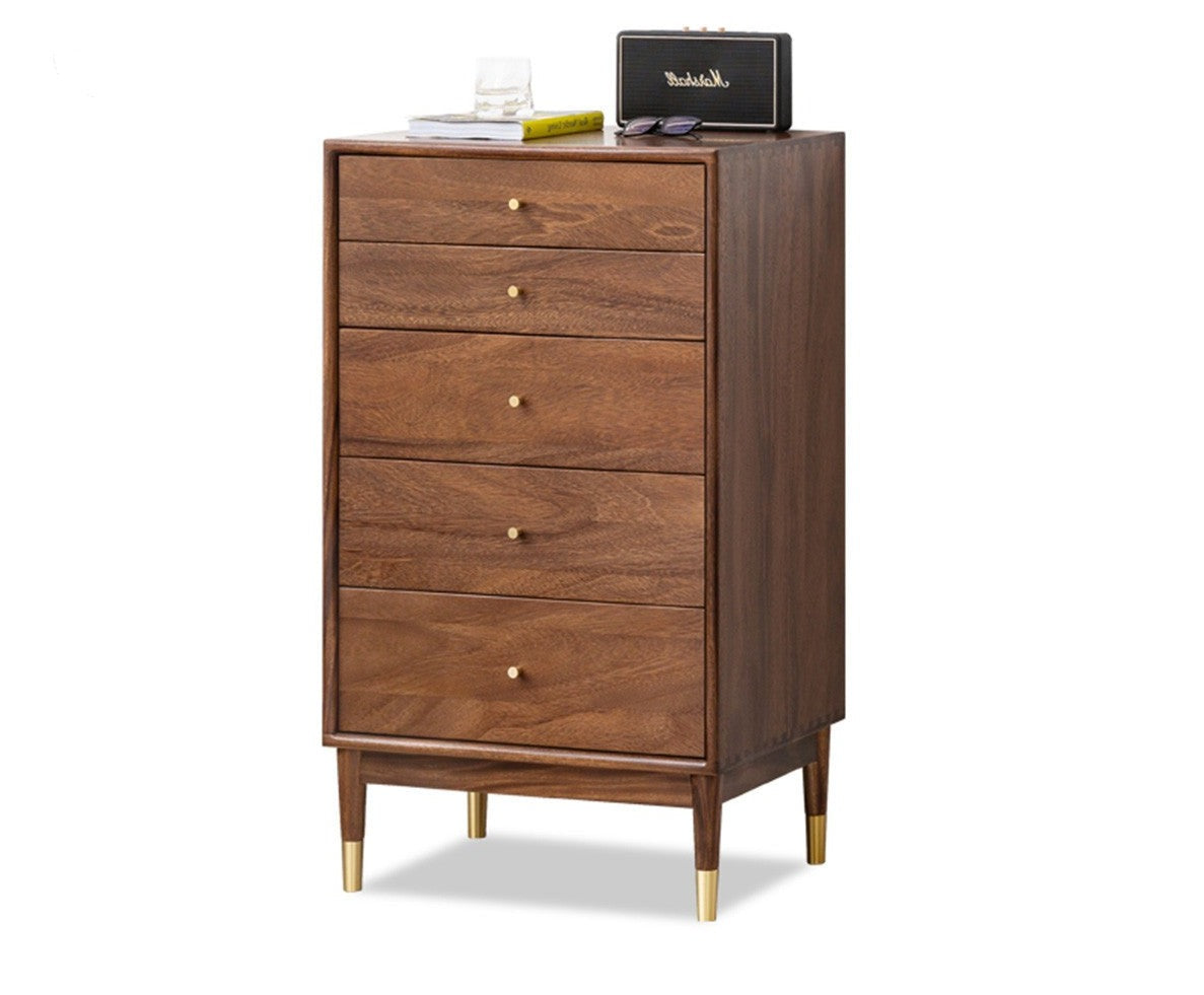 Black walnut solid wood chest of drawers"