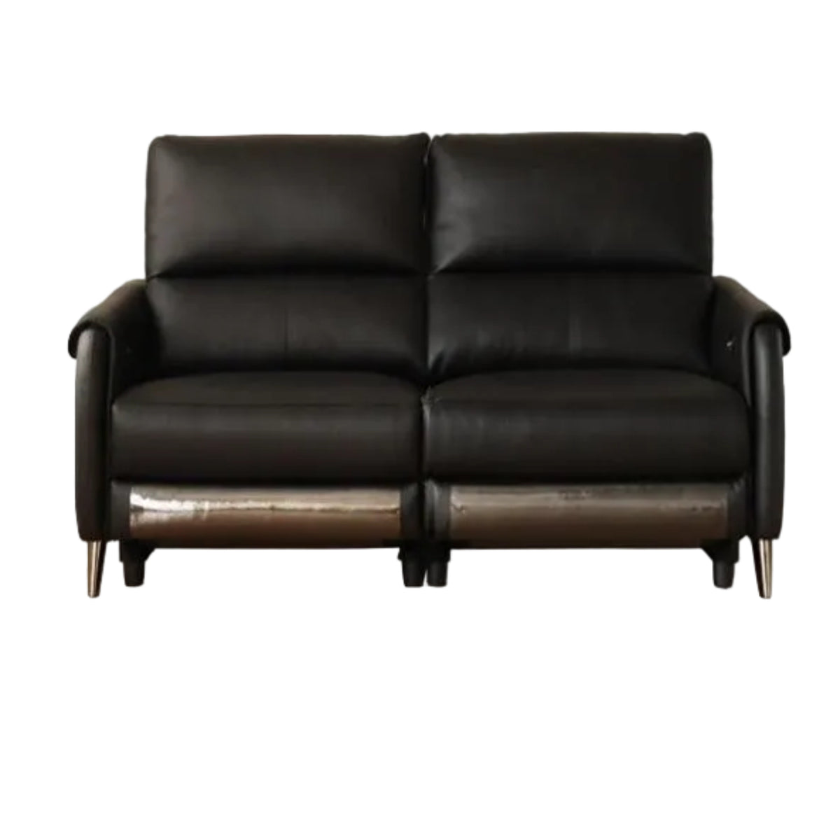 Genuine leather zero-wall electric recliner sofa with high backrest, deep cushioned seats