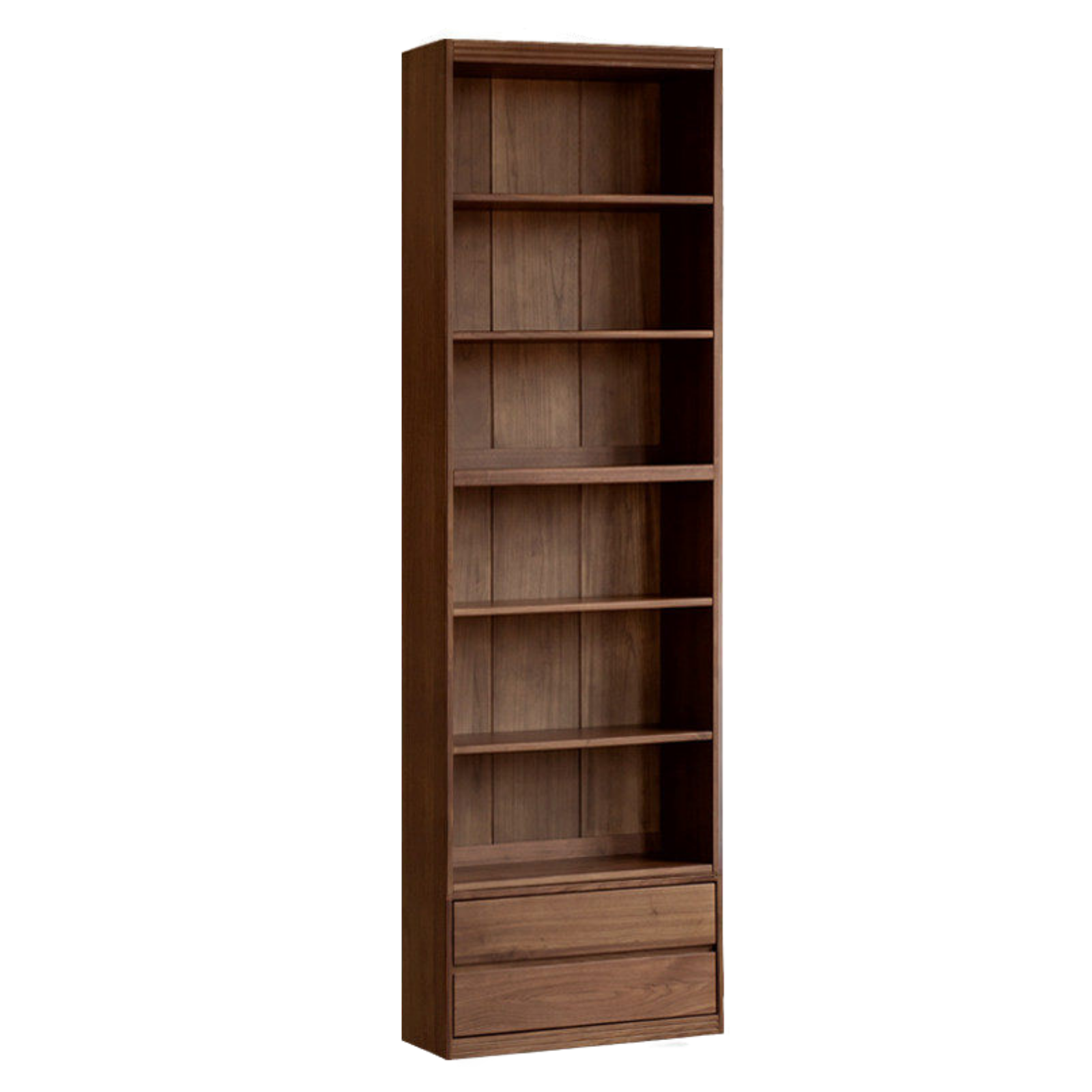 Black Walnut, Sandalwood Solid Wood Light Luxury Combined Bookshelf With Seat