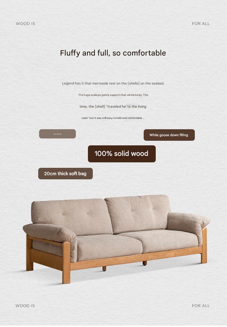 Ash Solid Wood Genuine leather, fabric sofa