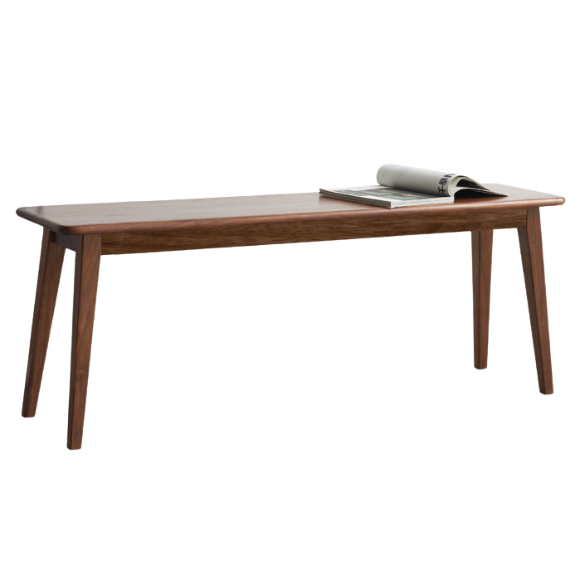 Black Walnut Solid Wood, Sandalwood Modern Long Bench