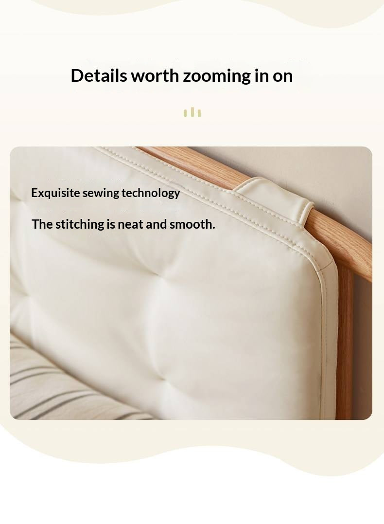 Headboard Backrest Cushion with Creamy White Leather