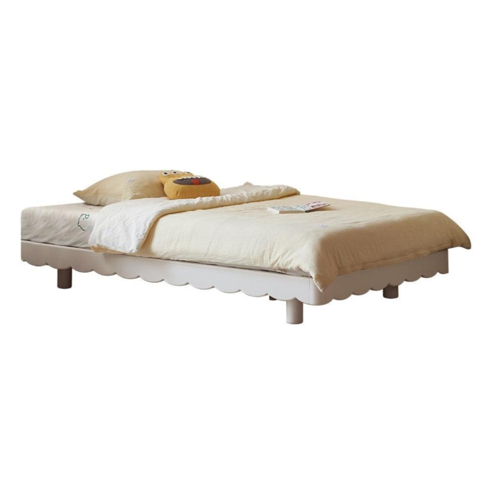 Beech Solid Wood Soft Children's Single Platform Bed, Headboard-Free Bed