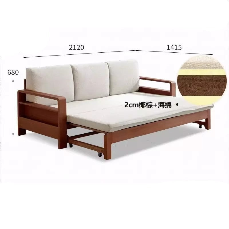 Oak, Beech folding multi-functional storage sofa bed