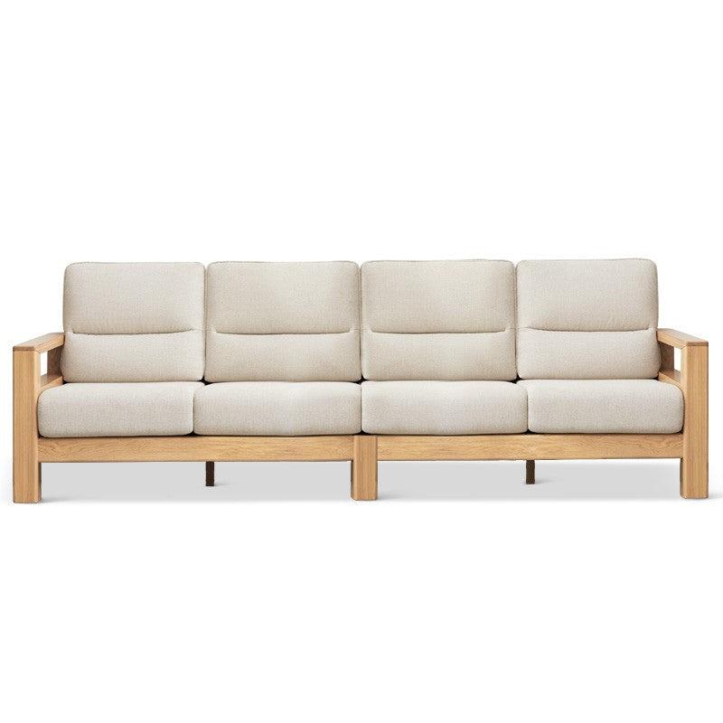 Ash, Black Walnut Solid Wood White Wax Fabric Sofa