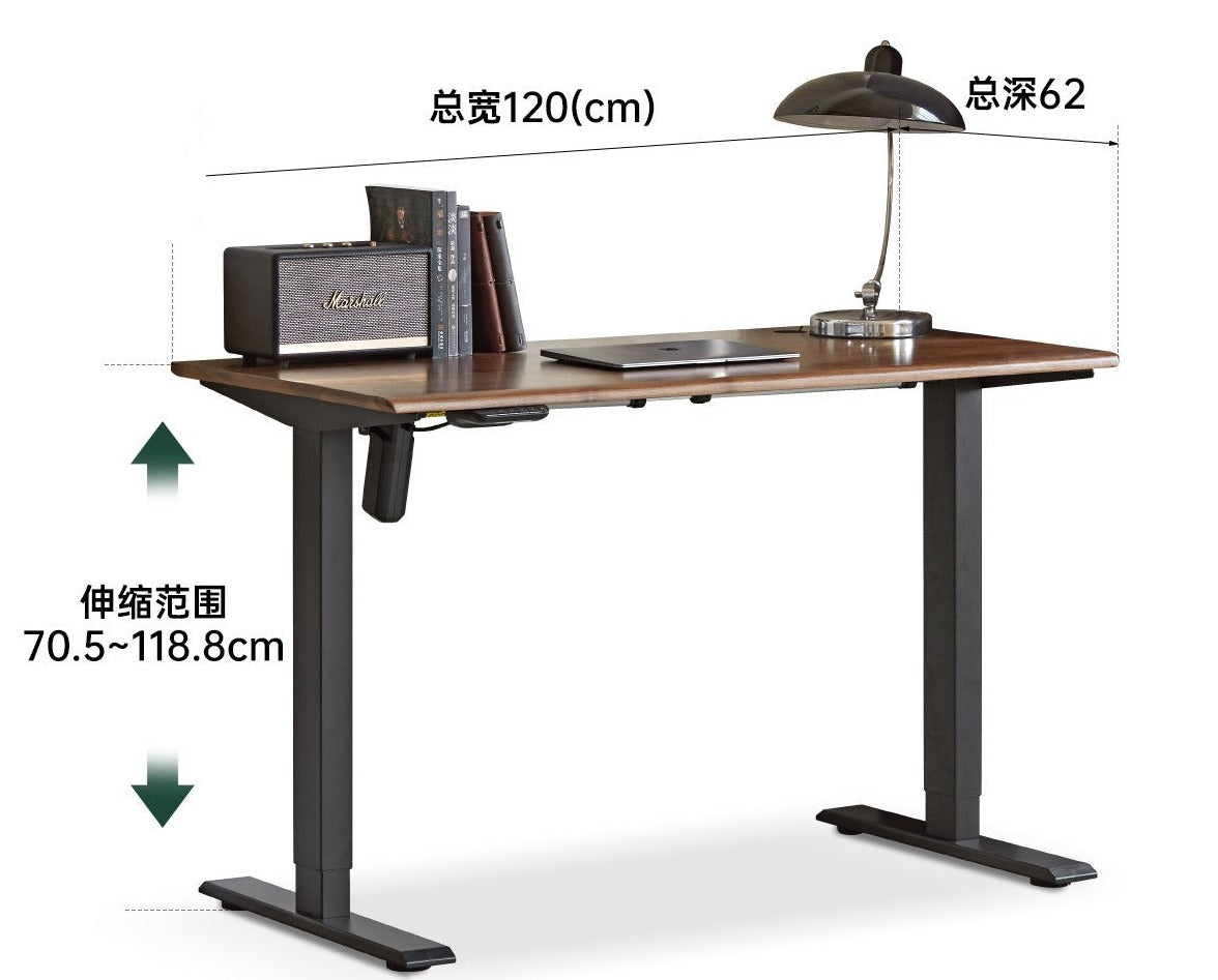 Black Walnut solid wood Electric Elevating Desk -