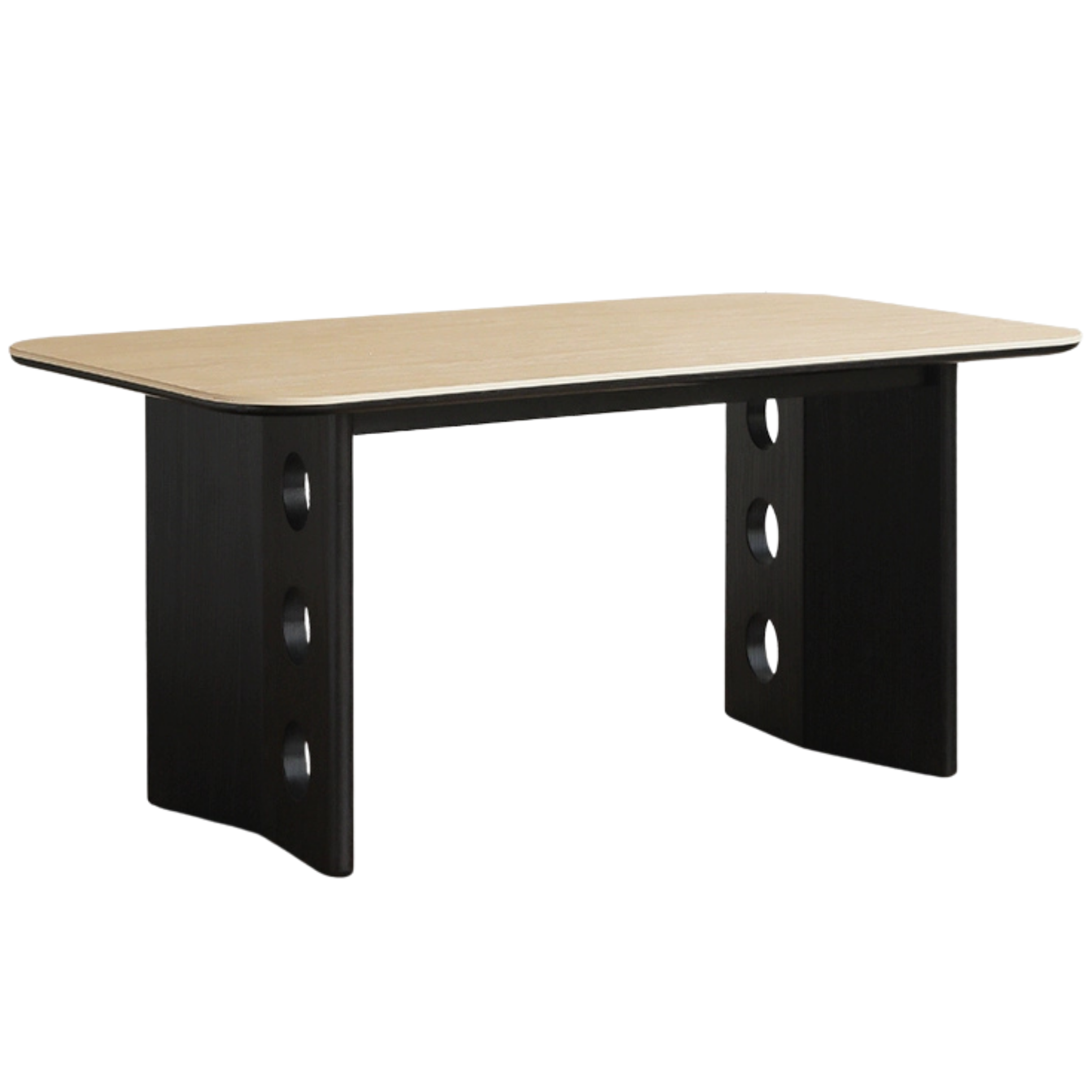 Ash, Oak Solid Wood Medieval Style Rock Plate Retro Dining Table