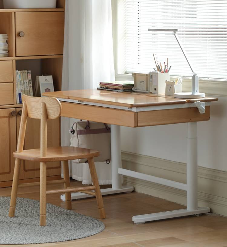 Beech Solid Wood Modern Hand Cranked Children s Writing Desk