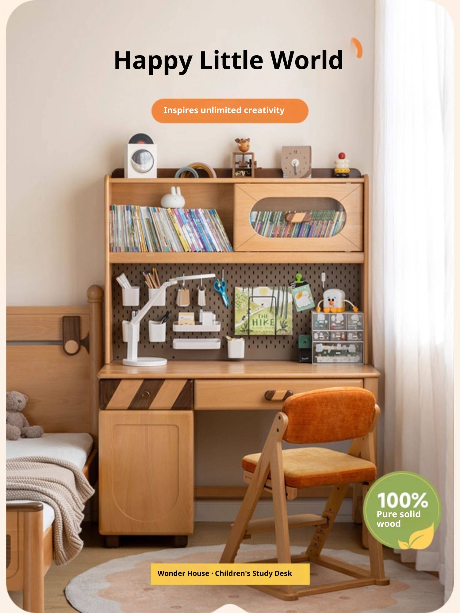 Beech Solid Wood Children s Learning Desk