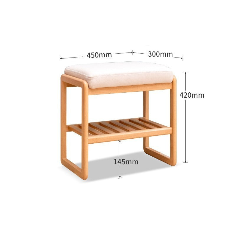 Beech solid wood shoe changing stool-