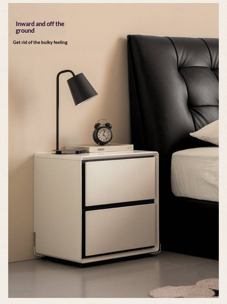 Solid Rubberwood Modern Minimalist Nightstand