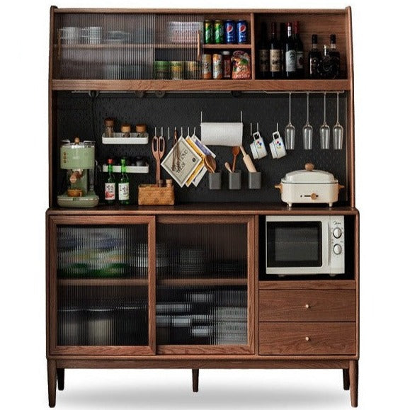 Oak solid wood sideboard multi-functional buffet cabinet,