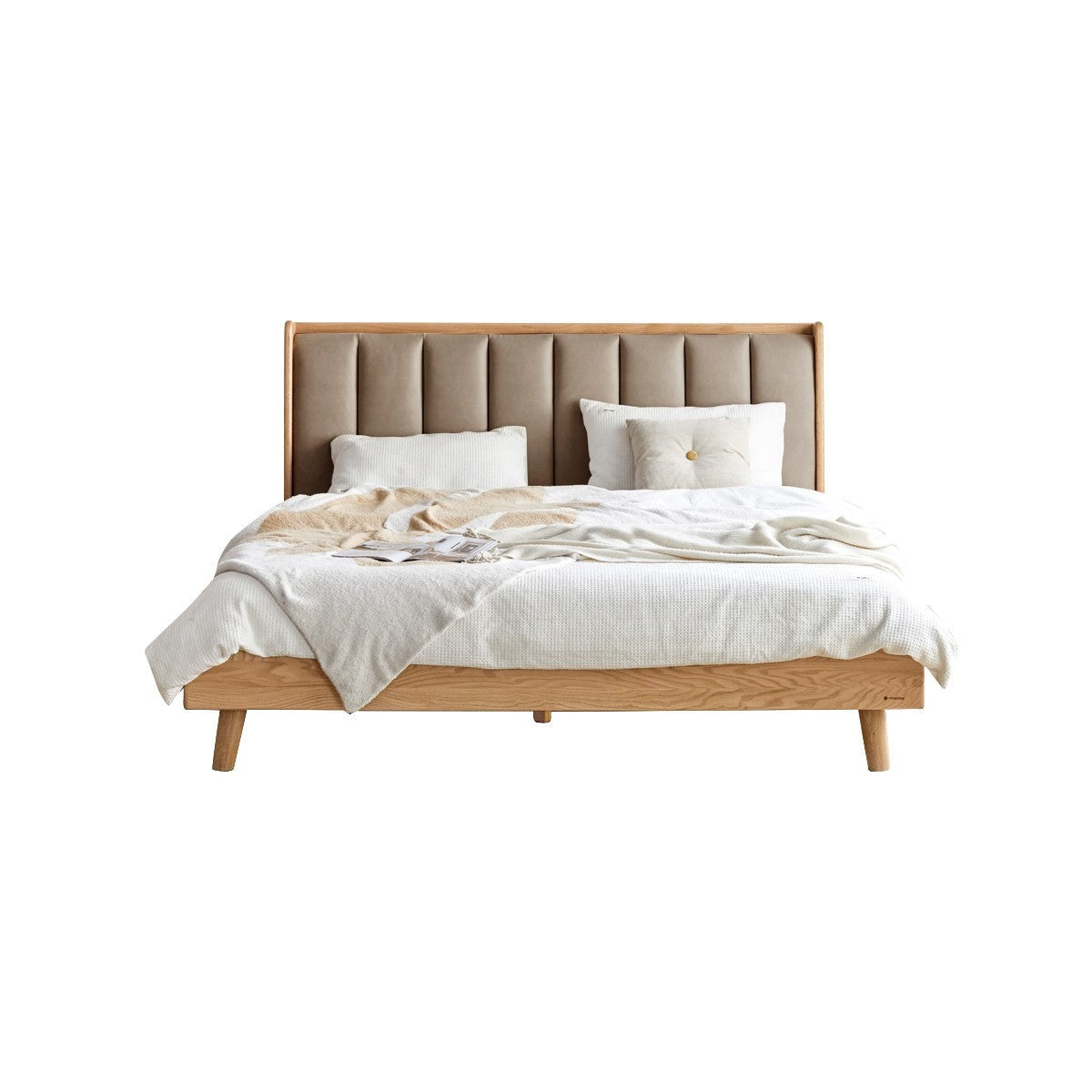 Oak, Ash Solid Wood Technology Cloth Harp Bed ")