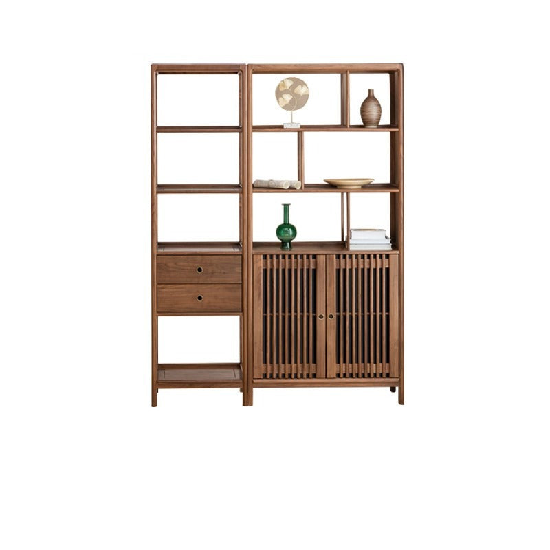 Ash solid wood bookshelf combined bookcase display cabinet wall shelf<