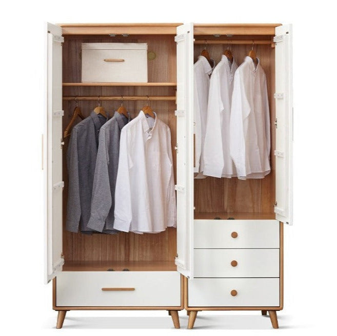 Beech Solid Wood Wardrobe Combination