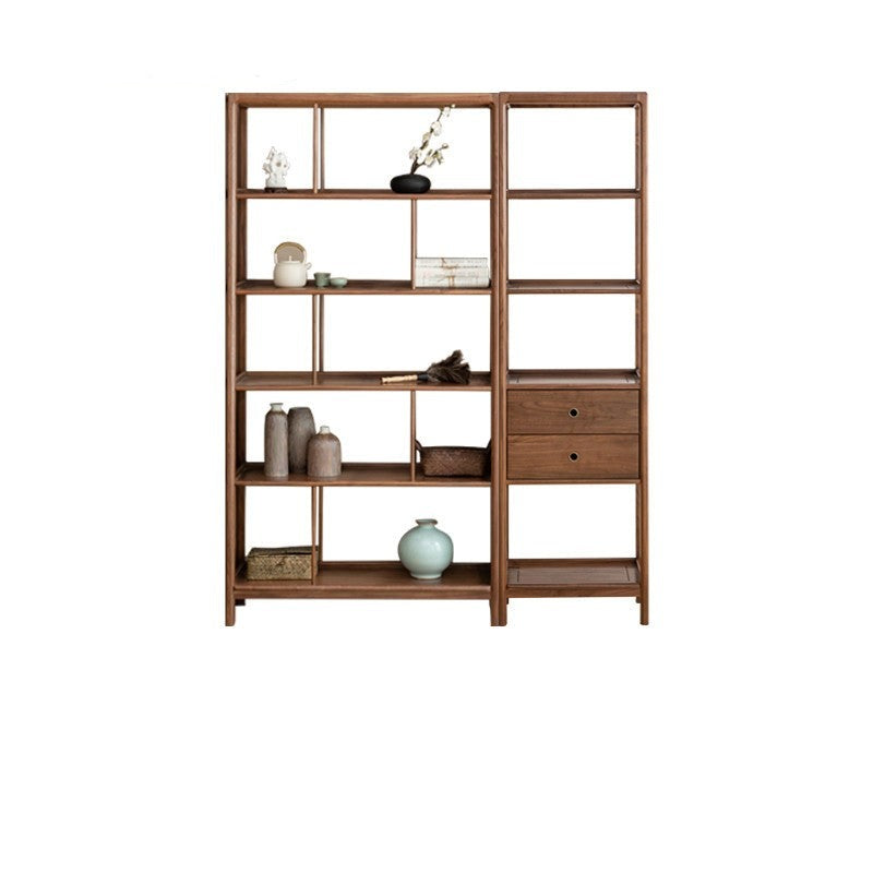 Ash solid wood bookshelf combined bookcase display cabinet wall shelf<