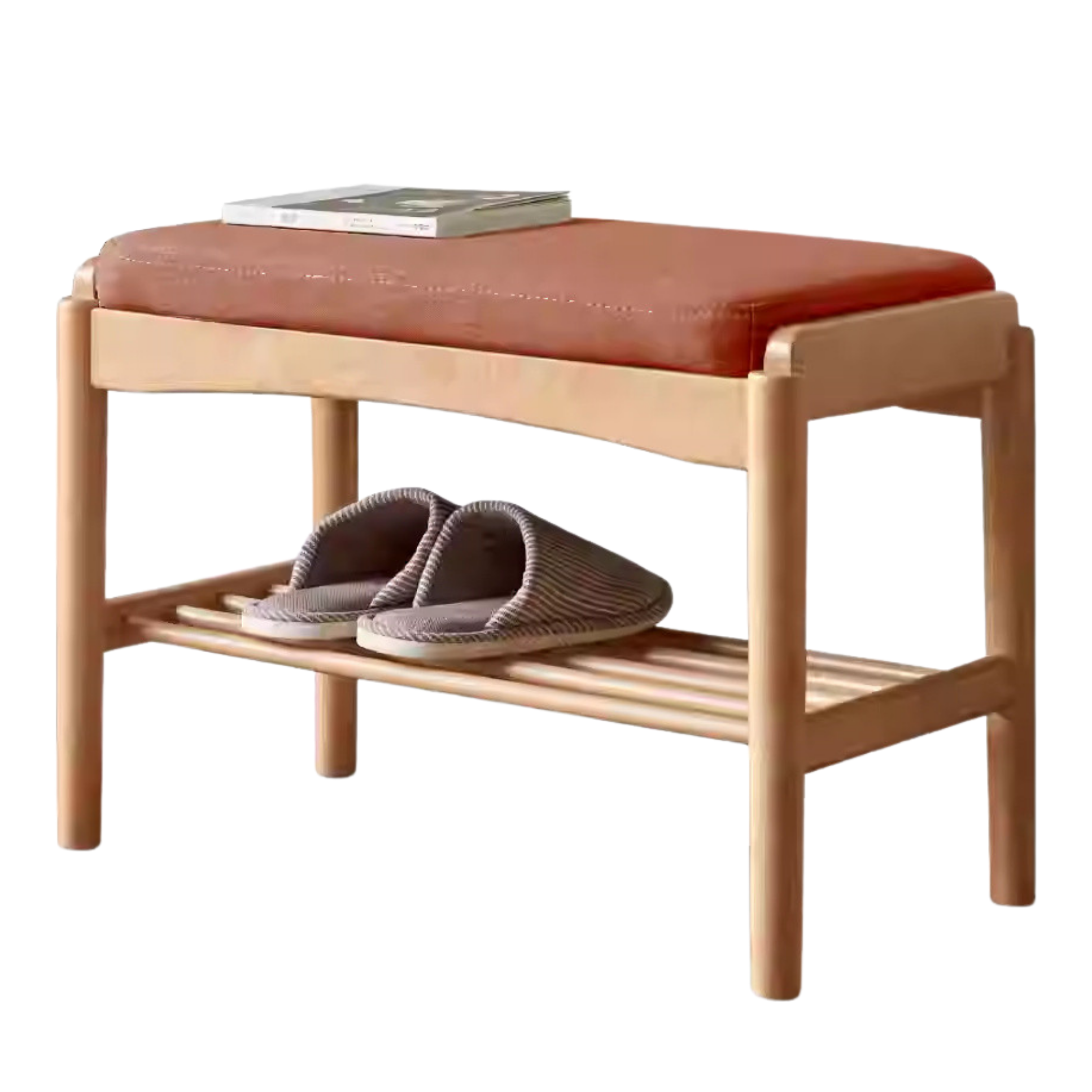 Back Walnut, Oak, Beech, Cherry Solid Wood Shoe Storage Bench