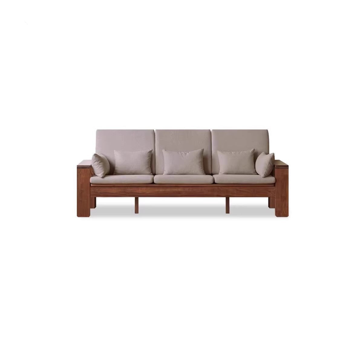 Black Walnut Solid Wood Fabric Sofa Nordic Dual-purpose Sofa)