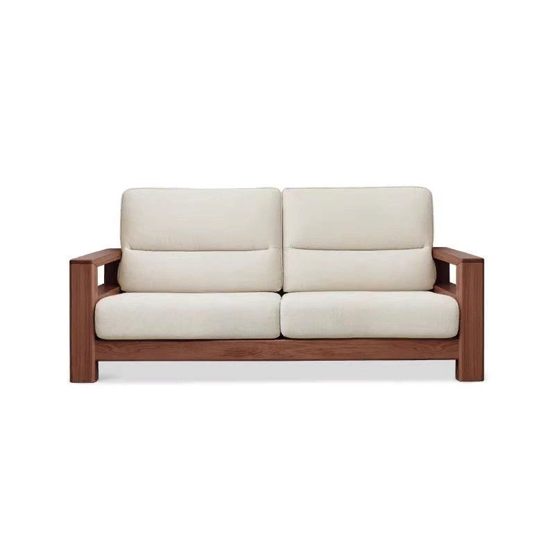 Ash Solid Wood Walnut color Corner Sofa-
