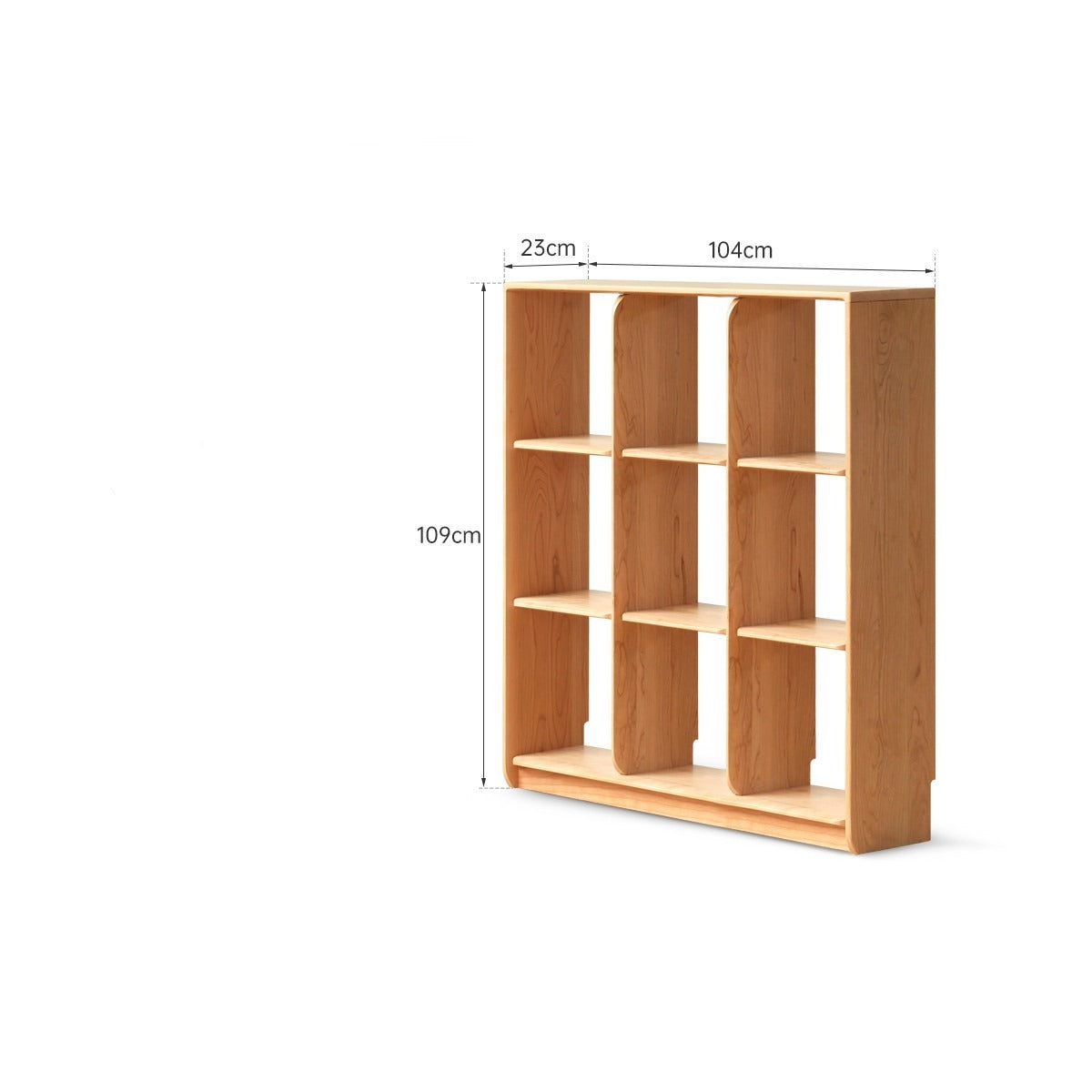 Cherry solid wood bookcase floor display free lattice combination<