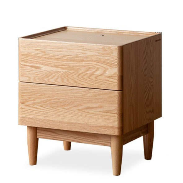 Oak Solid Wood White Wax Small Nightstand