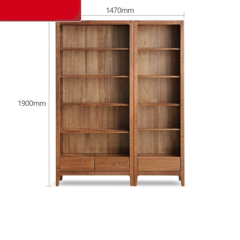 Black walnut solid wood bookcase free combination bookshelf<