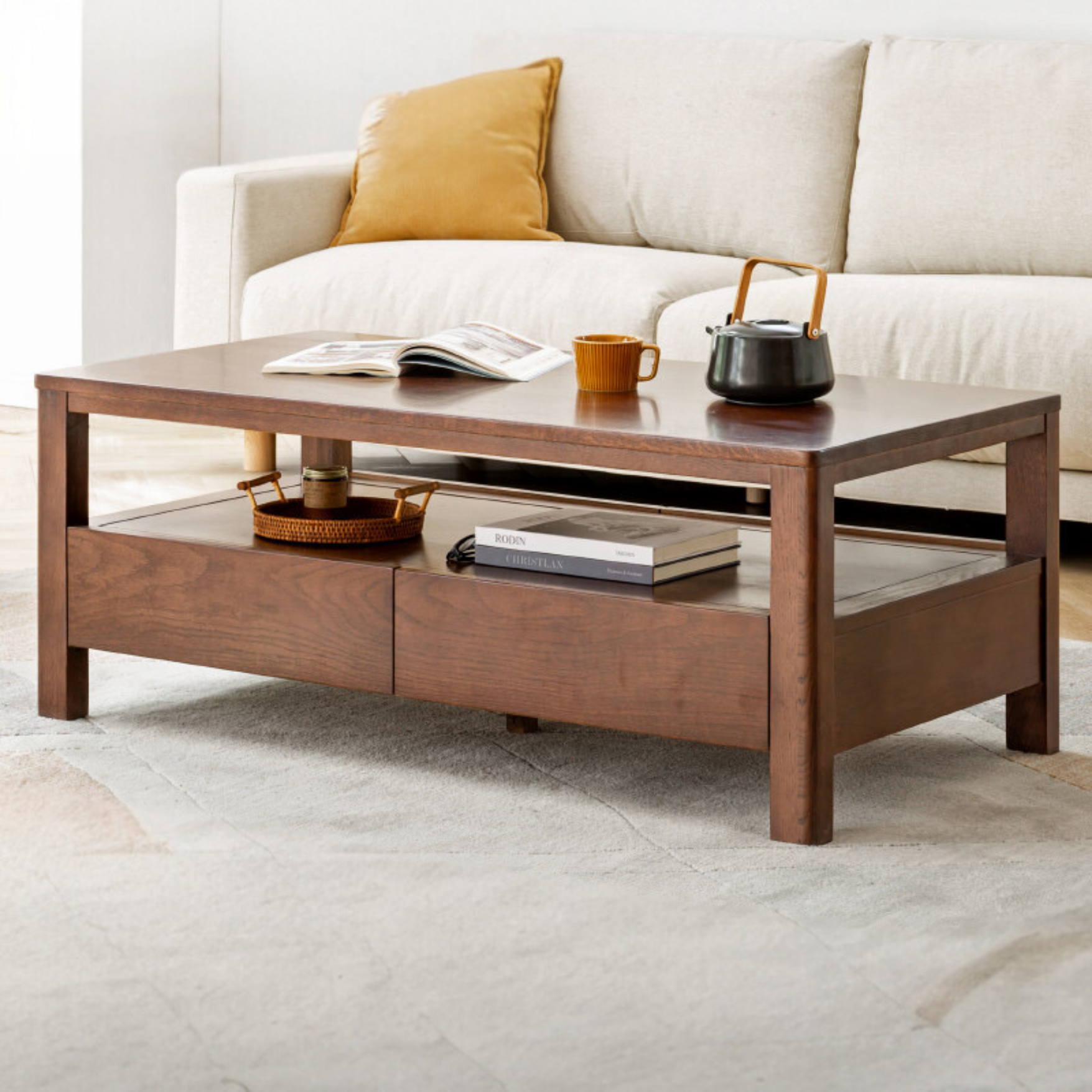 Oak Solid Wood Nordic Minimalist Modern Coffee Table